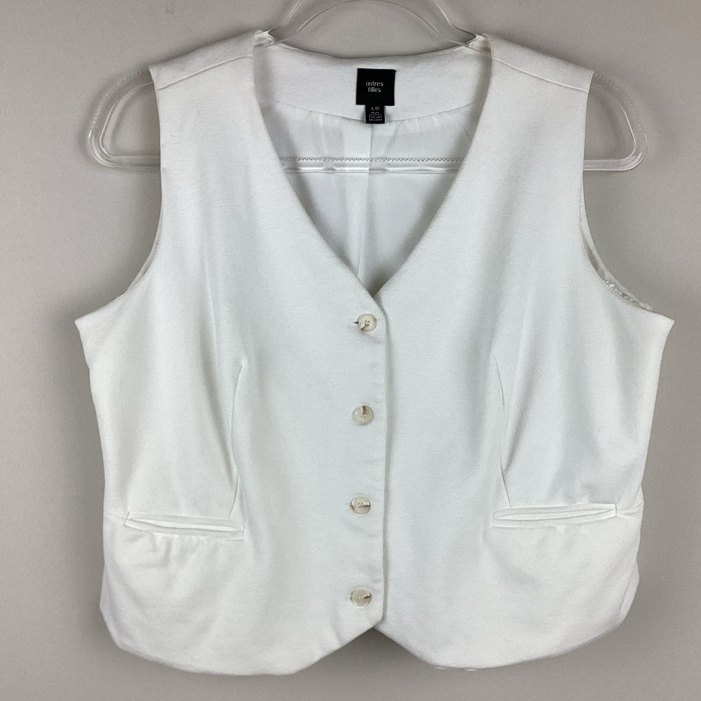 Autres Filles Ivory Sleeveless Button-Up Women's Vest | Large